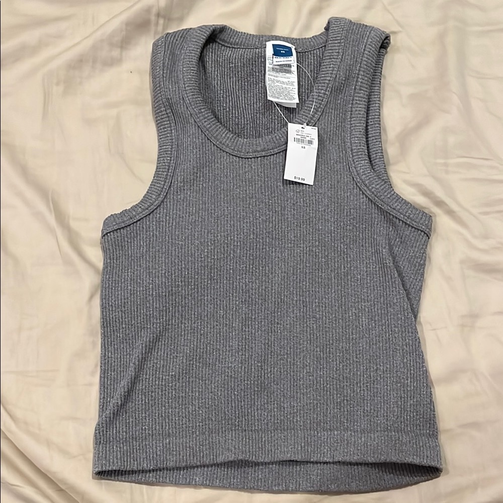 Old Navy Gray Ribbed Tank Top - Sleeveless Knit